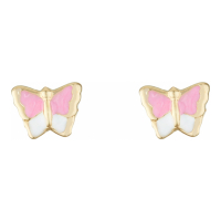 Oro Di Oro Boucles d'oreilles 'Papillon Amoureux' pour Filles