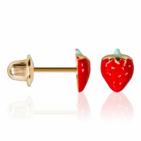 Oro Di Oro Boucles d'oreilles 'Jolie Fraise' pour Filles