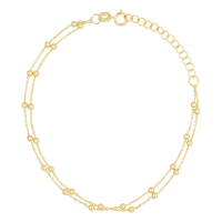 Oro Di Oro Women's 'Double Chaîne Boules' Bracelet