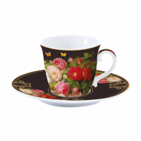 Easy Life Set Tea Cup And Saucer In Porcelain 200 Ml In Color Box Victorian Garden