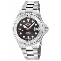 Gevril Men's Wall Street Grey Sunray Dial, SIlver Bezel, 316L Stainless Steel Bracelet Watch