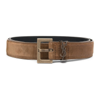 Saint Laurent Men's 'Logo-Plaque' Belt