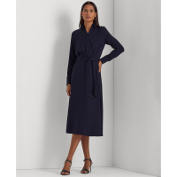 LAUREN Ralph Lauren 'Self-Belt Long-Sleeve Surplice Georgette' Midi Kleid für Damen