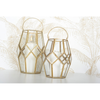 Aulica Lantern In Glass And Golden Metal H.27 cm