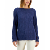 Tommy Hilfiger Women's Boat-Neck Cable Knit Cate Sweater