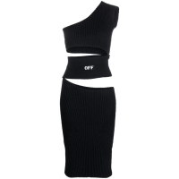 Off-White 'Logo-Print Cut-Out' Midi Kleid für Damen