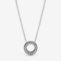 Pandora 'Logo Pavé Circle' Halskette für Damen