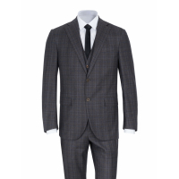 Corneliani Men's 'Glen-Checkered Academy With Notched Lapel' Suit - 3 Pieces