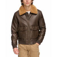 Tommy Hilfiger Faux-Fur-Trim Faux-Leather Bomber Jacket pour Hommes