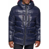 Tommy Hilfiger Men's Pearlized Water Resistant Hooded Puffer Jacket