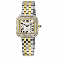 Gevril GV2 Bellagio Women's Swiss Made Diamond Watch, Silver-White Dial, Two Toned Ss/IPYG Bracelet