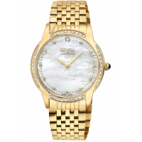 Gevril Women's Airolo Swiss Diamond, White MOP Dial. 316L Stainless Streel IPYG Case Watch