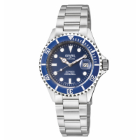 Gevril Men's Wall Street Royal Blu Dial Royal Blu Ceramic Bezel Stainless Steel Bracelet Watch