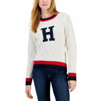 Tommy Hilfiger Women's Chevron-Stitch Logo Sweater