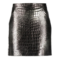Tom Ford Women's 'Croc-Effect Metallic' Mini Skirt