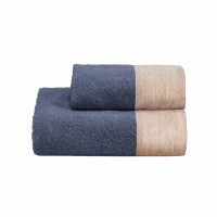 Biancoperla Washed Hand And Guest Terry Towel Set, Blue