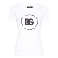 Dolce&Gabbana Women's 'Embroidered-Logo Interlock' T-Shirt