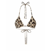 Dolce & Gabbana Women's 'Leopard Triangle-Cup' Bikini Top
