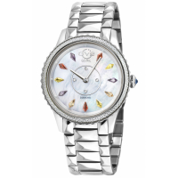 Gevril Women's Siena SS Case, White MOP Dial, Mutil Stone Index, 316L Stainless Steel Bracelet Watch