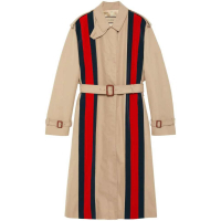 Gucci Trench 'Web-Stripe Belted' pour Femmes