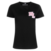 Karl Lagerfeld T-shirt 'Kl Logo-Patch' pour Femmes