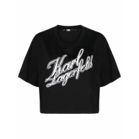Karl Lagerfeld T-Shirt court 'Logo' pour Femmes