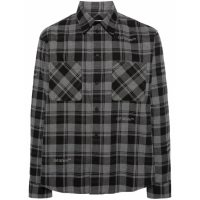 Off-White Men's 'Logo-Embroidered Checked' Shirt
