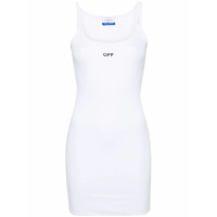 Off-White Women's 'Logo-Print Ribbed' Mini Dress