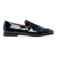 Santoni Men's 'Double-Buckle Contrast-Trim' Loafers