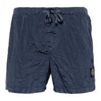 Stone Island Men's 'Logo-Patch Crinkled' Swimming Shorts