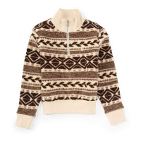 Ralph Lauren 'Fair Isle 1/4 Zip' Pullover für Kleine Mädchen