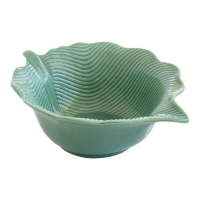 Easy Life Porcelain Bowl 21X16 Cm Leaf Shape In Leaves Light Green Color Box