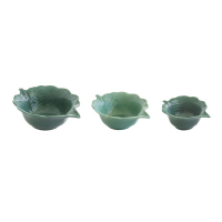 Easy Life Set Of 3 Bowls (Large+Medium+Mini) In Leaf-Shaped Porcelain In Color Box Madagascar