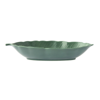 Easy Life Porcelain Leaf Bowl 36X16 Cm In Tropical Leaves Green Color Box