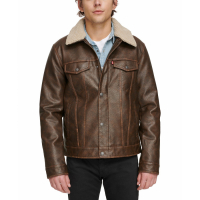 Levi's 'Sherpa-Trim Faux-Leather' Trucker Jacke für Herren