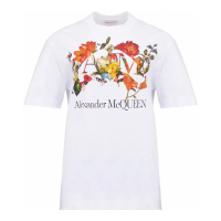Alexander McQueen Women's 'Dutch Flower Logo' T-Shirt