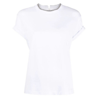 Brunello Cucinelli T-shirt 'Brass-Embellished' pour Femmes