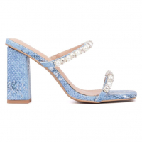 New York & Company Sandales à talon 'Calissa Imitation Pearl & Rhinestone Embellished' pour Femmes