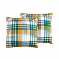 Biancoperla Tancredi Lot De 2 Taies D'Oreiller, Vert/Jaune