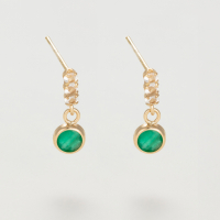 Oro Di Oro Women's 'Tombée D'Émeraude' Earrings