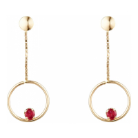 Oro Di Oro Boucles d'oreilles 'Cerceaux De Rubis' pour Femmes