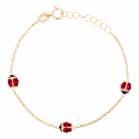 Oro Di Oro Bracelet '3 Coccinelles' pour Filles