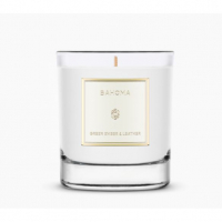 Bahoma London 'Pearl' Large Candle - Green Ember & Leather 220 g
