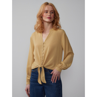 New York & Company Women's 'Front Tie' Long Sleeve Blouse