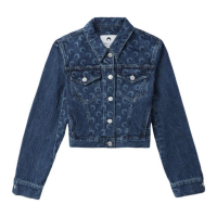 Marine Serre Veste en jeans 'Deadstock Moonogram-Pattern' pour Femmes