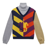 Gucci Pull à col roulé 'Colour-Block Striped' pour Hommes