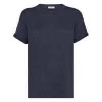 Brunello Cucinelli T-shirt 'Metallic-Threading' pour Femmes