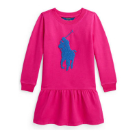 Polo Ralph Lauren 'French Knot Big Pony' Kleid mit langen Ärmeln für Kleine Mädchen