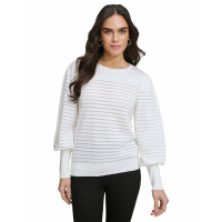 Calvin Klein Women's 'Blouson-Sleeve Striped' Sweater