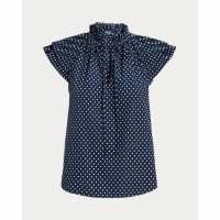 Polo Ralph Lauren Women's Polka Dot Cotton-Blend Blouse